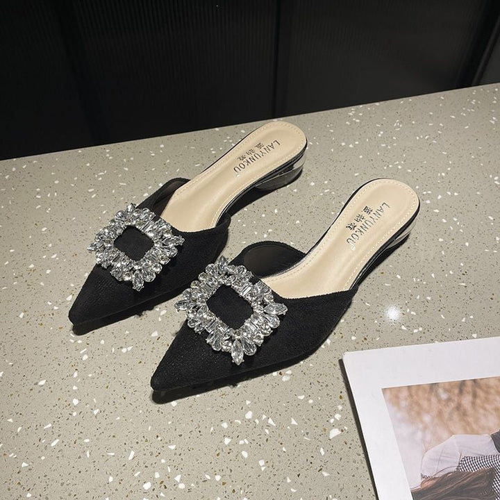 SpringSummer New Closed-toe Half-slipper For Women