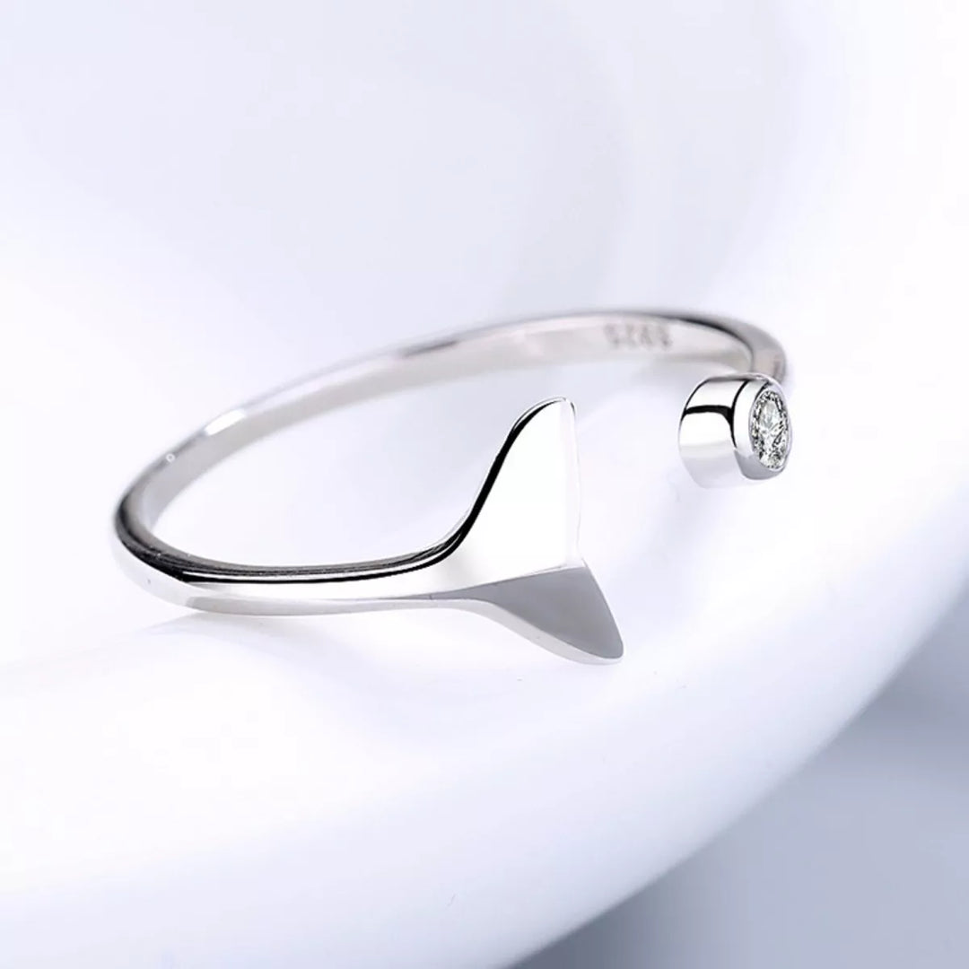 925 Sterling Silver Whale Tail Ring