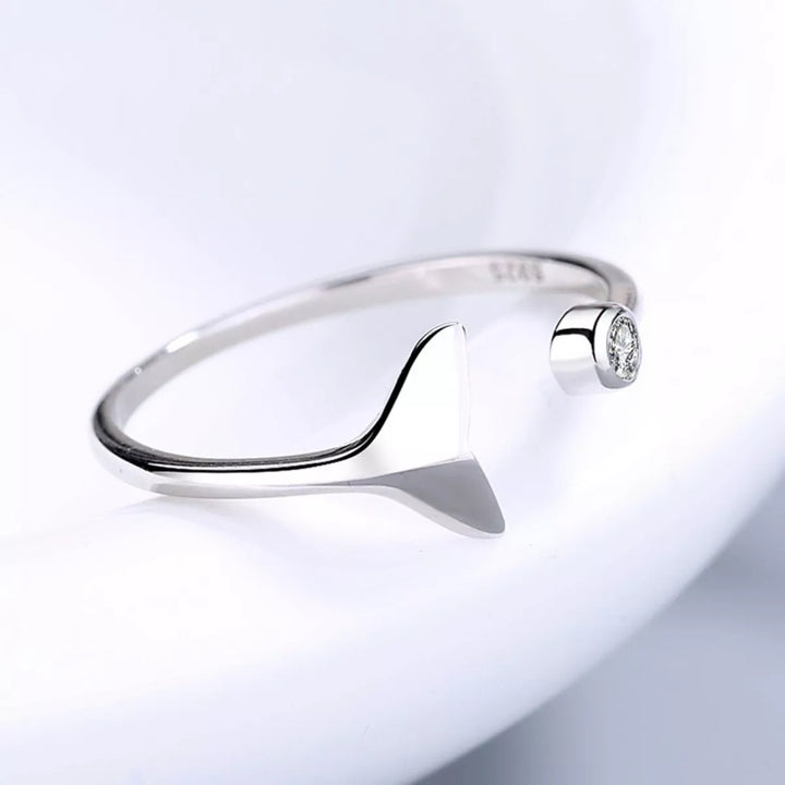 925 Sterling Silver Whale Tail Ring