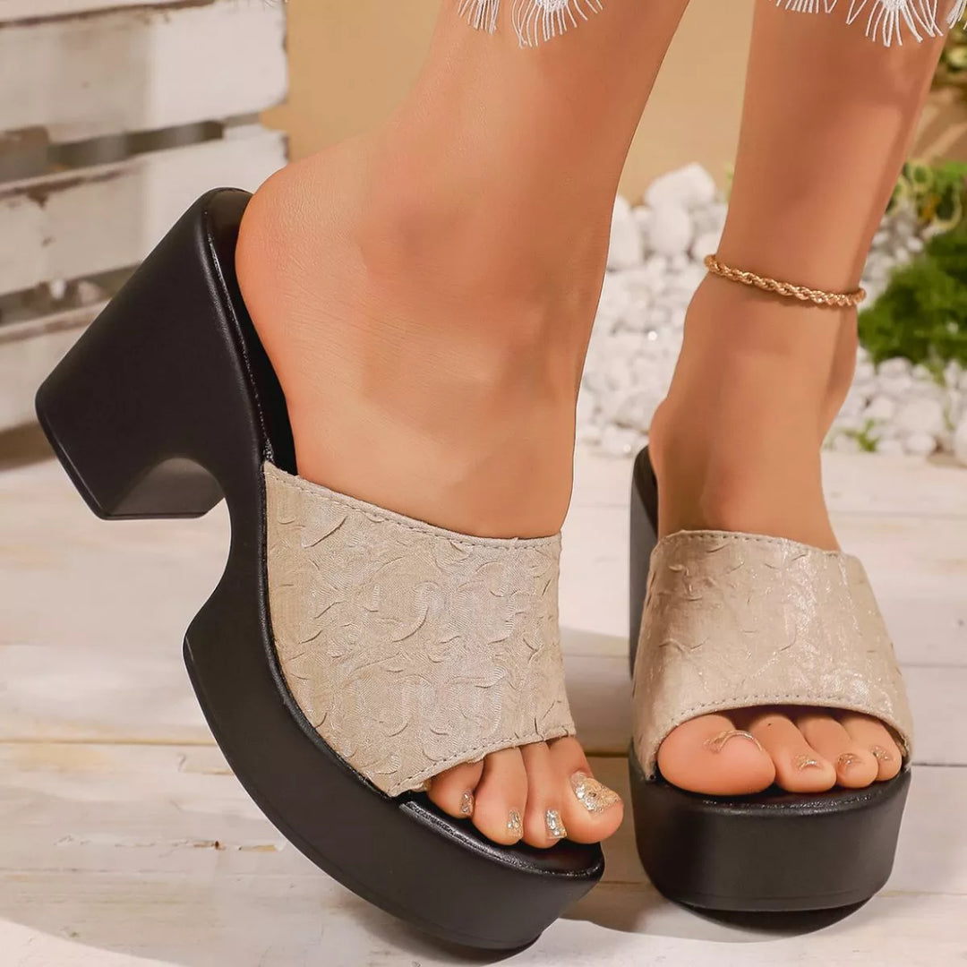 Open Toe Block Heel Sandals