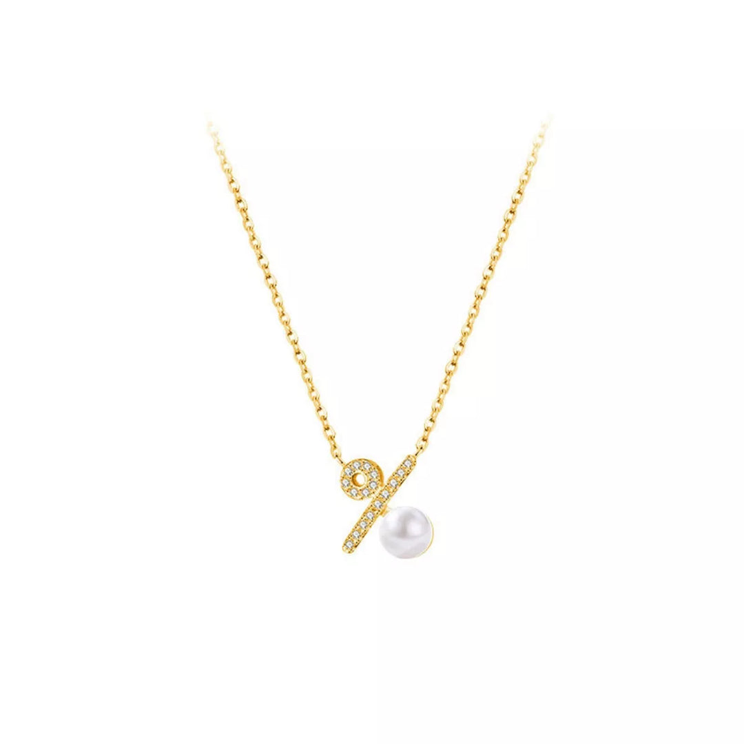 Pearl Percentage Pendant Necklace
