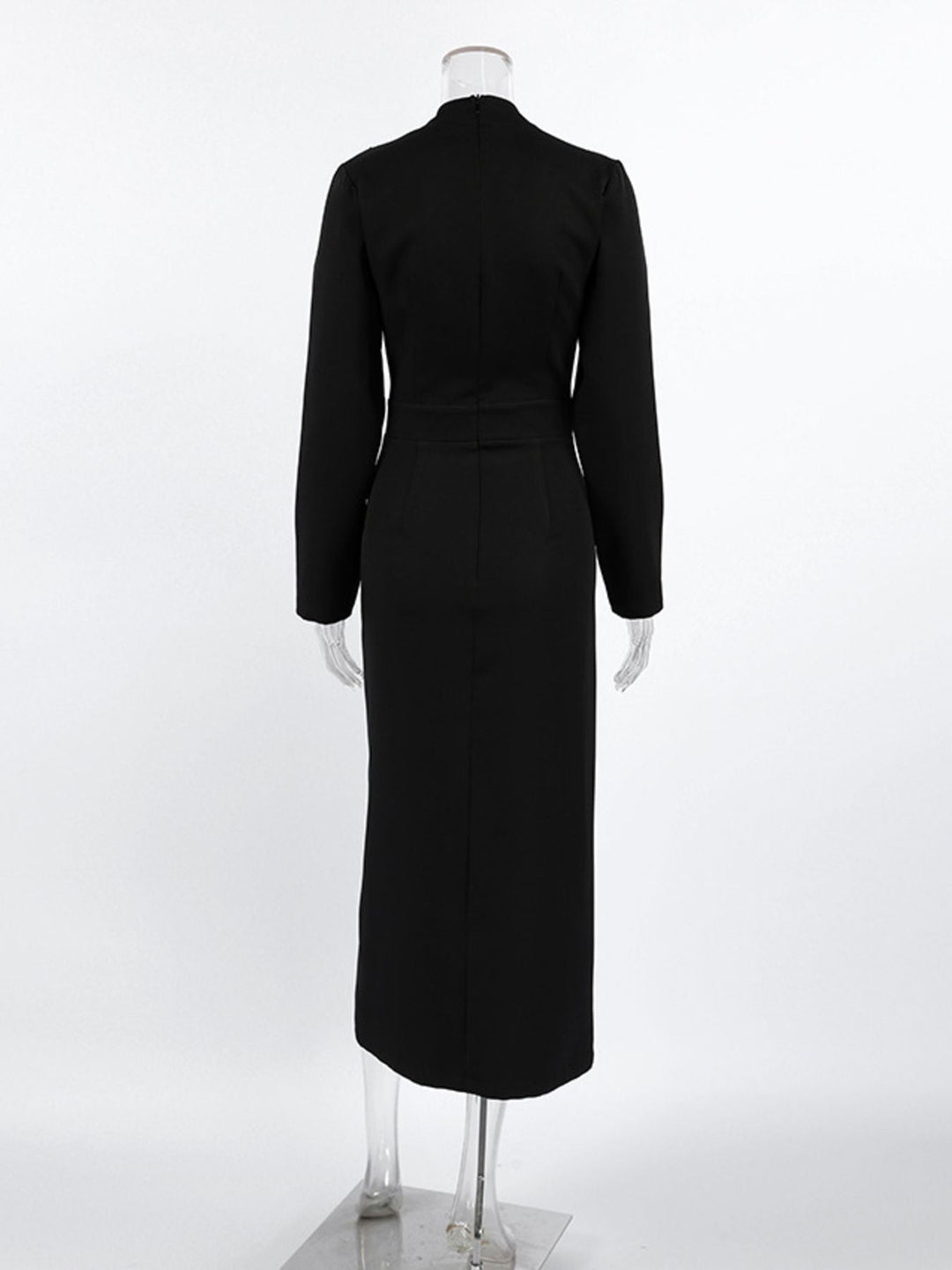Ruched Long Sleeve Midi Dress