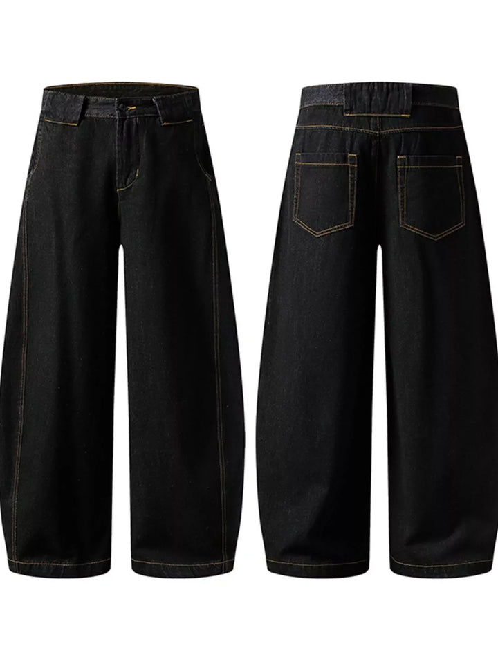 Men's Washed Wide Leg Jeans