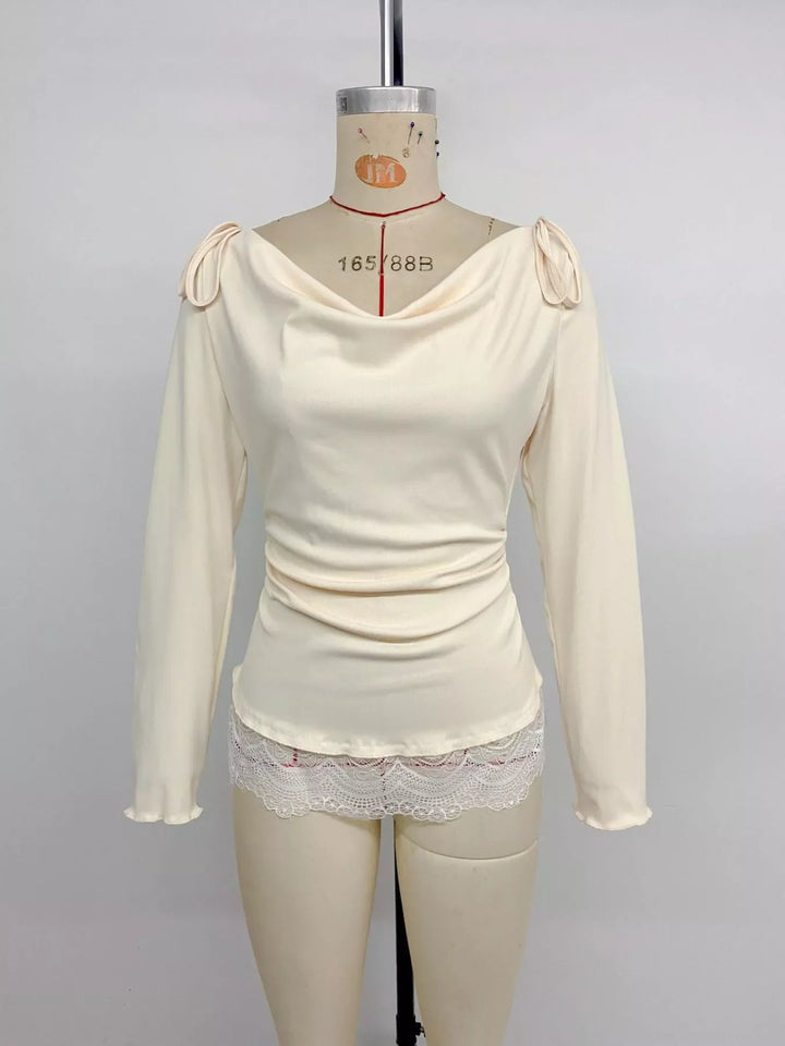 Lace Trim Long Sleeve T-Shirt