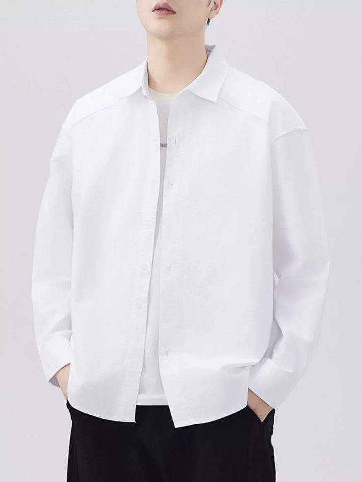 Men's Plus Size Button Up Long Sleeve Shirt