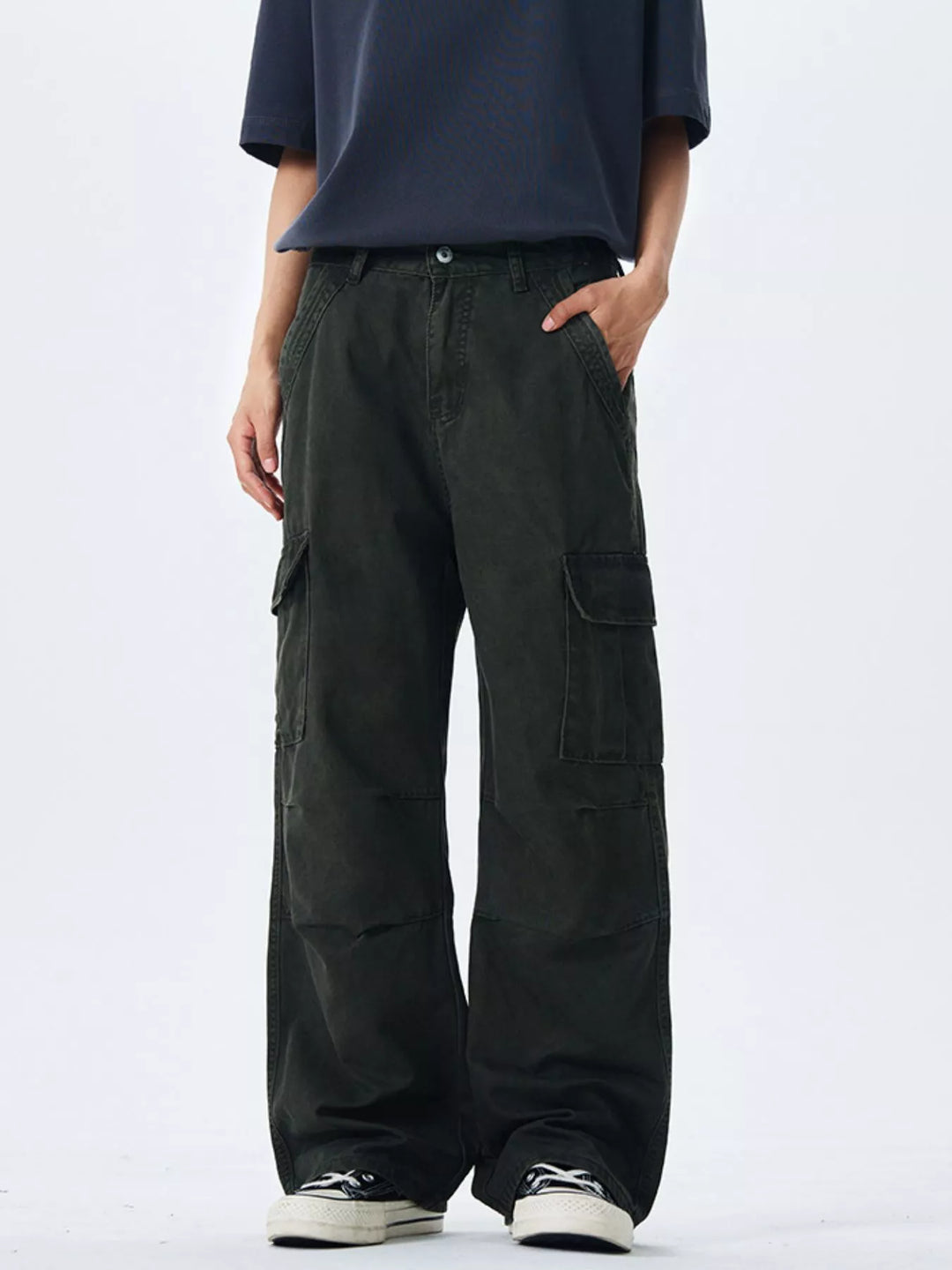 Men's Full Size Wide Leg Cargo Pants Plus Size