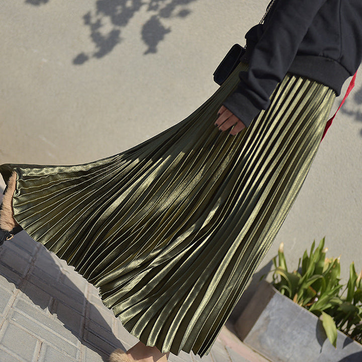 Pleated Skirt Skirt Spring And Summer New High Waist Retro Fashion