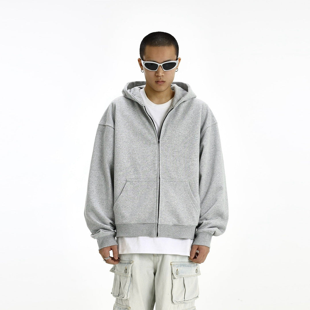 Fashionable Hooded Cardigan Layered Sweatshirt Mens Trendy Hoodie