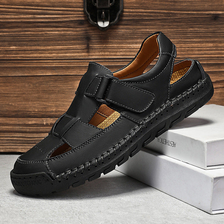 Mens Sandals Summer Full-grain Leather