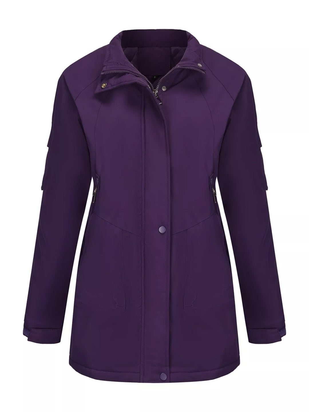 Full Size Hooded Mid-Length Windproof Outerwear Plus Size