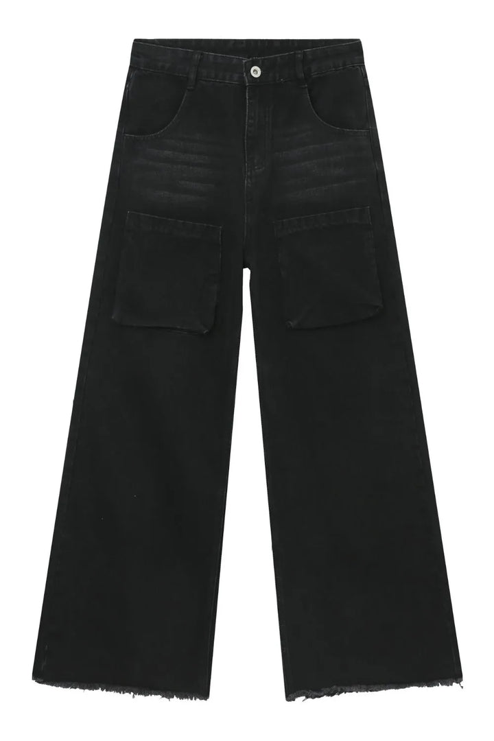 Men's Wide Leg Jeans with Pockets