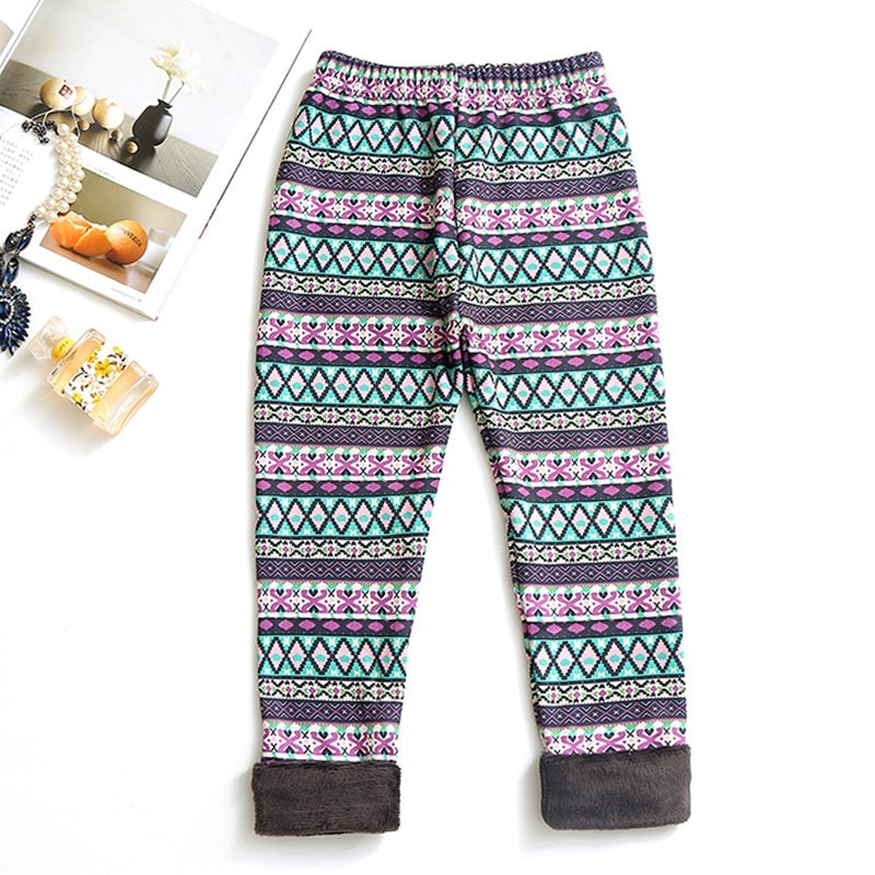 Girls Thin-Flannel SpringAutumn Outerwear Milk-Viscose Pants