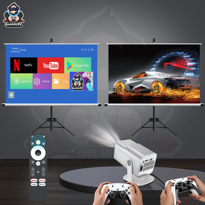 Mini Game Console Android WiFi Gamepad 4K HD Projector