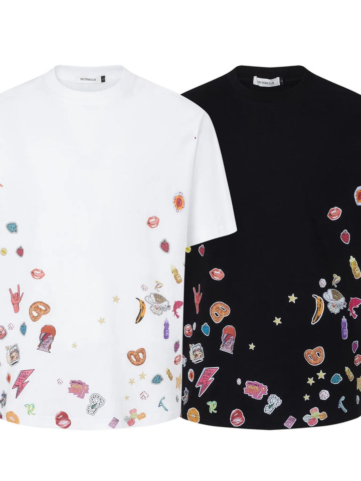 Men's Cosmic Candy Dreams Print Round Neck T-Shirt