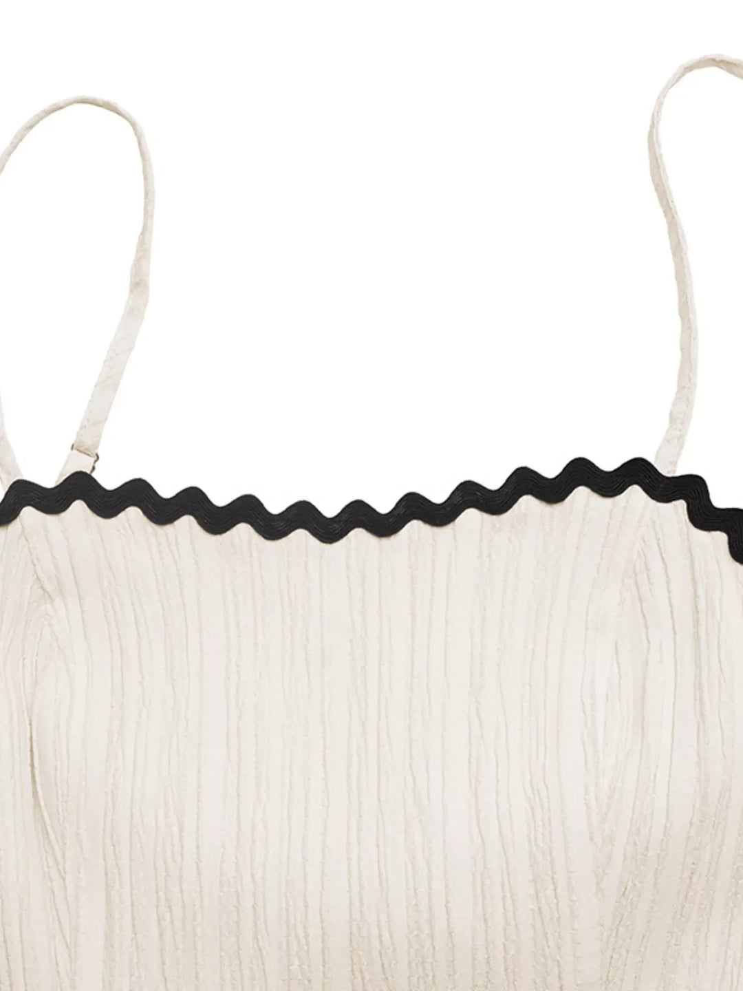 Contrast Trim Tiered Cami Dress
