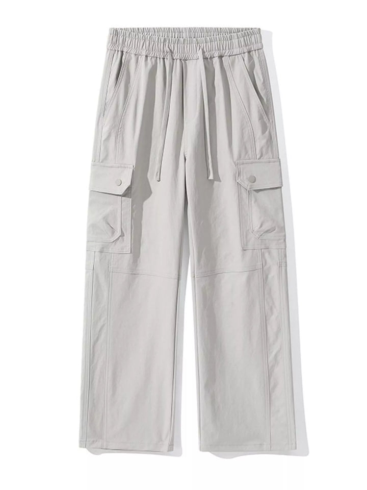 Men's Full Size Drawstring Cargo Wide Leg Pants Plus Size