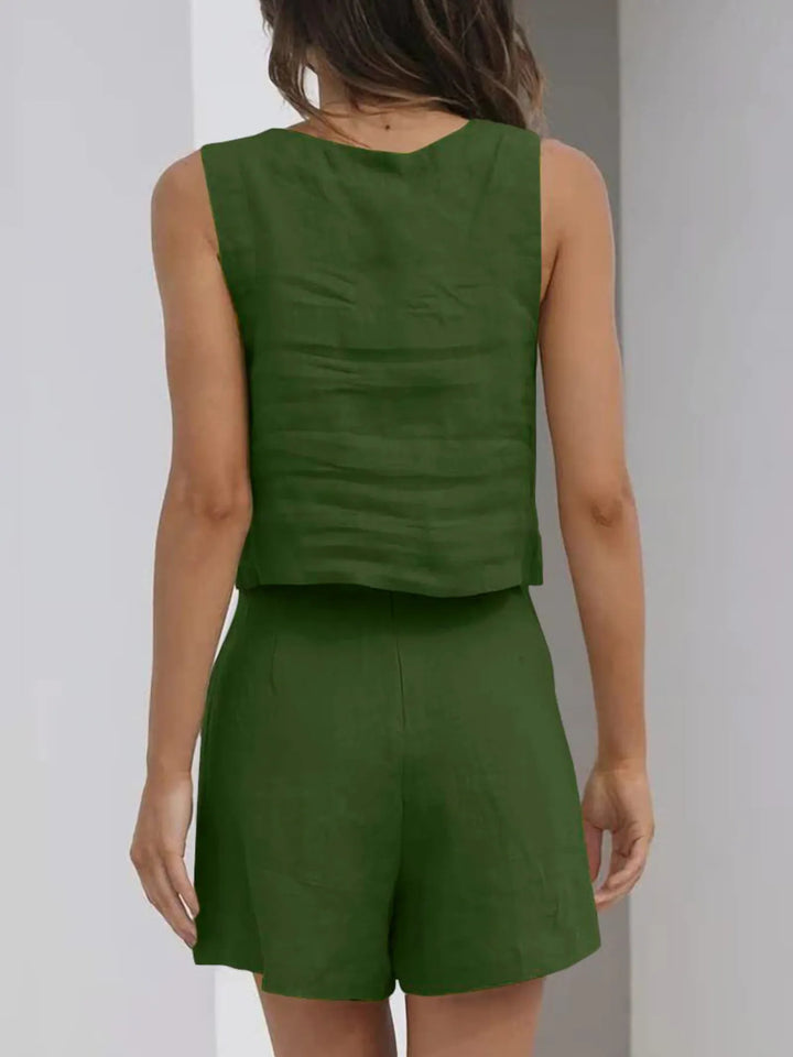 Square Neck Tank and Shorts Set
