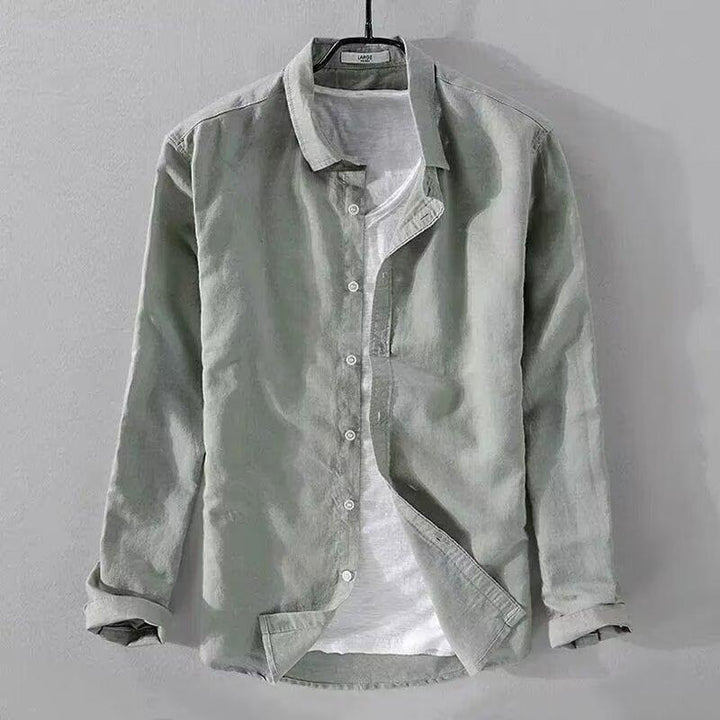 Mens Long Sleeve Casual Slim-fit Youth Style Japanese Style Simple And Breathable