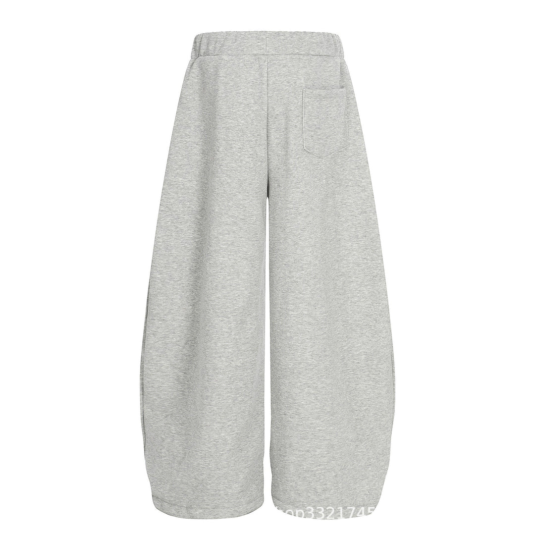 Starry Embroidery Fleece Lined Casual Pants For Women Loose Fit Trousers