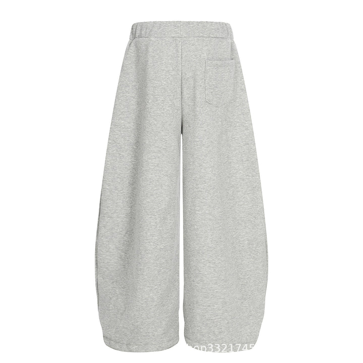 Starry Embroidery Fleece Lined Casual Pants For Women Loose Fit Trousers