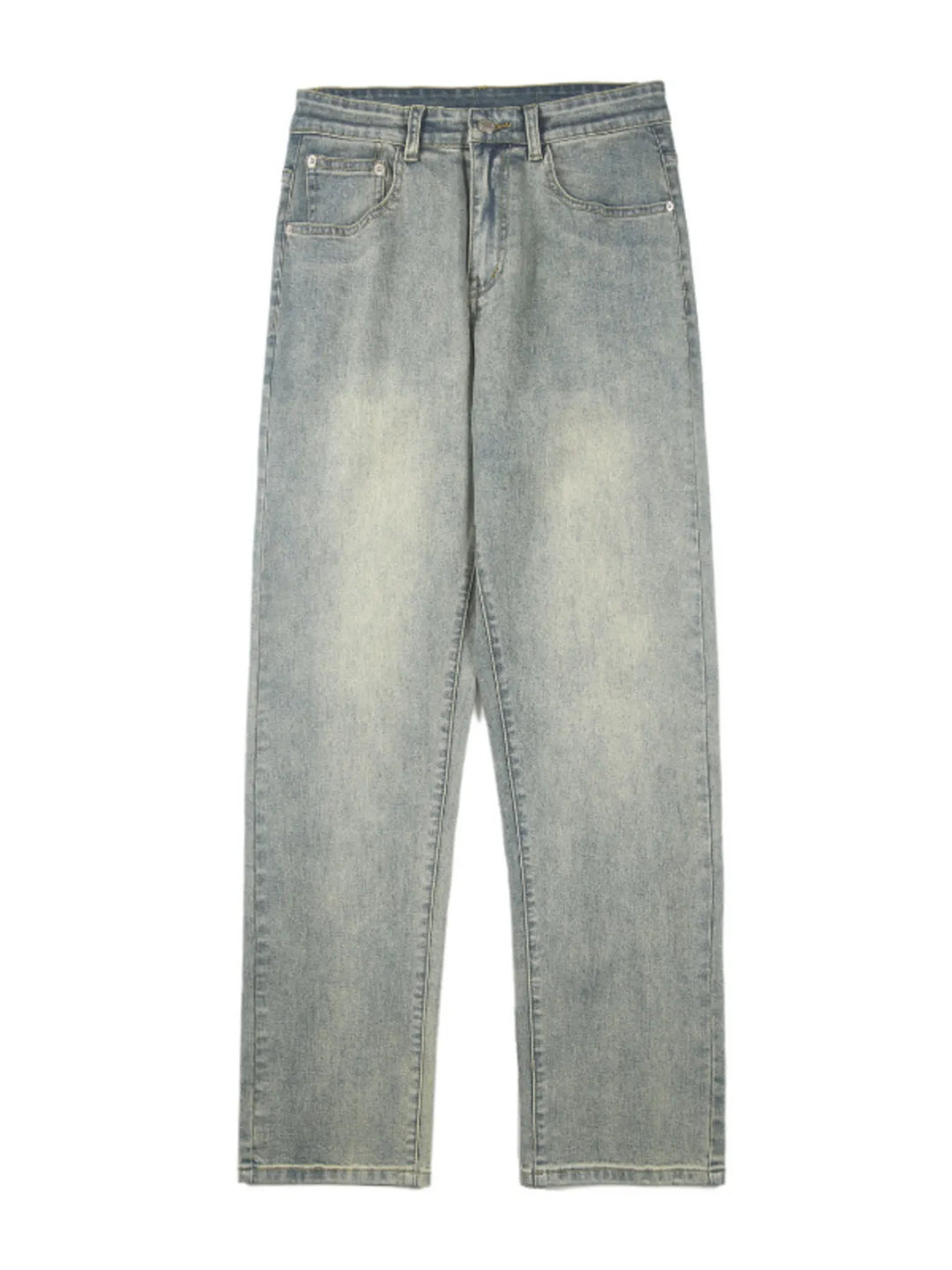 Men's Full Size Vintage Washed Straight Leg Relaxed Fit Jeans Plus Size