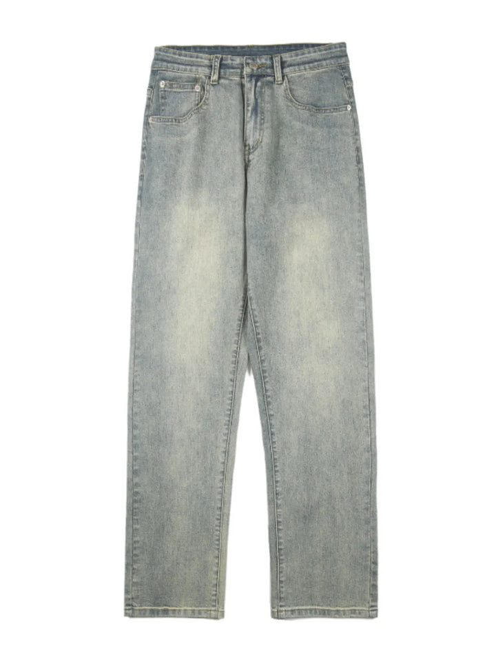 Men's Full Size Vintage Washed Straight Leg Relaxed Fit Jeans Plus Size
