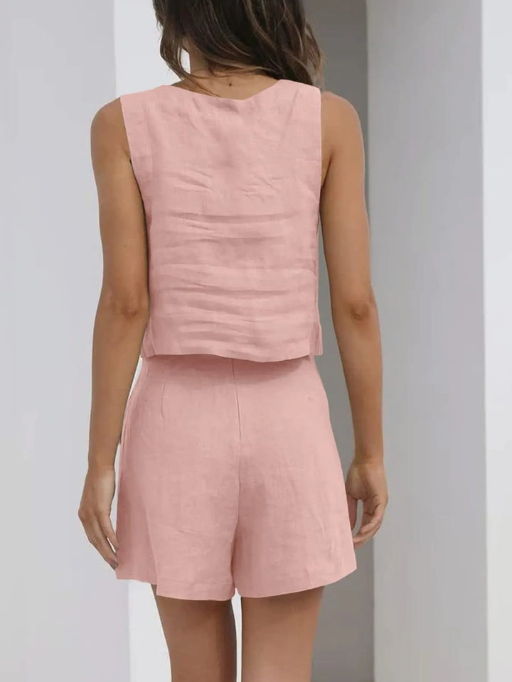 Square Neck Tank and Shorts Set