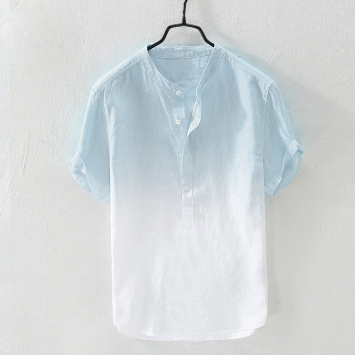 Breathable Comfortable Resort-style Ombre Short-sleeve Shirt