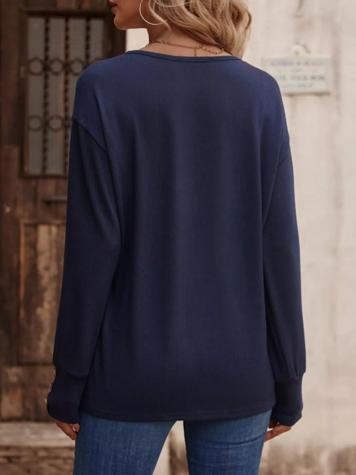V-Neck Long Sleeve T-Shirt