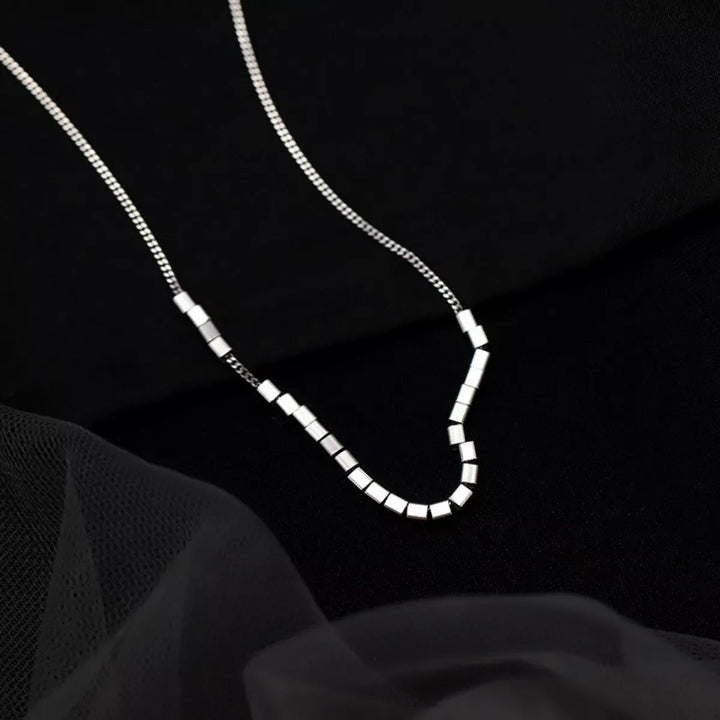 925 Sterling Silver Cube Necklace