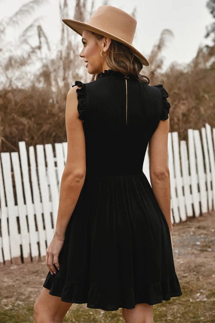 Ruffled Sleeveless Mini Dress