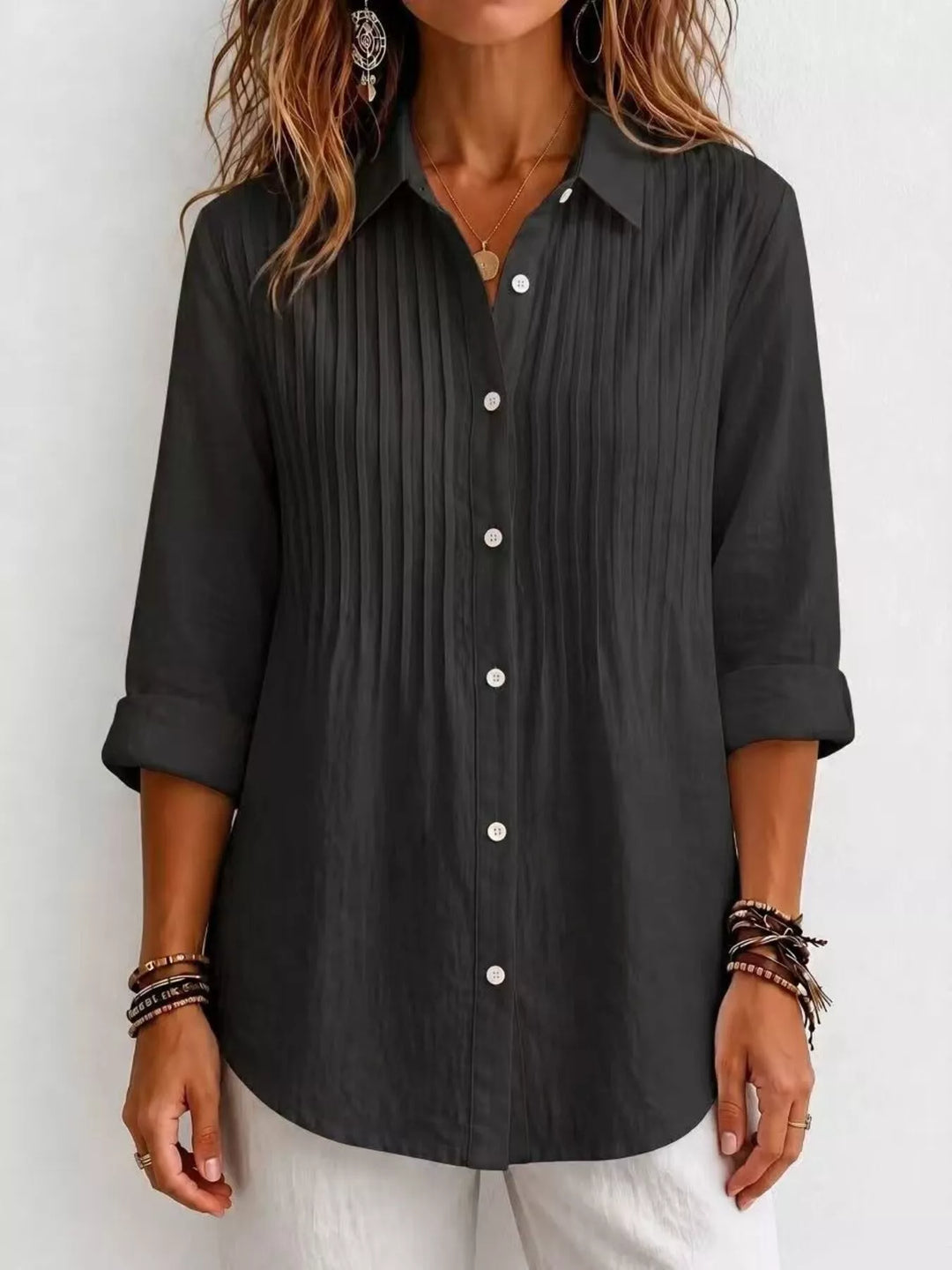 Men's Full Size Button Up Long Sleeve Shirt Plus Size