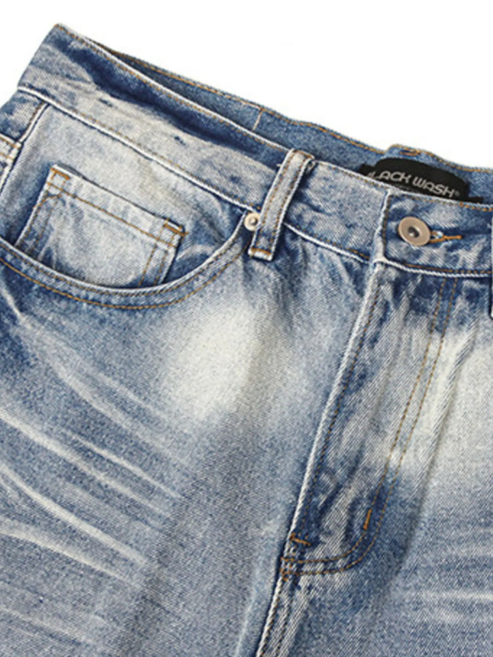 Men's Washed Wide Leg Relaxed Fit Jeans