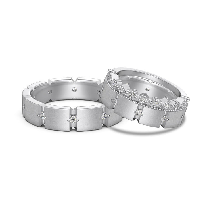 S925 Sterling Silver Men And Women Couple Rings Personality Fashion Round Zirconium Gang Drill Slim Ring Simple All-match