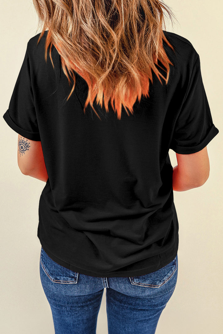 Black MAMA Patriotic Floral Flag Inspired Graphic Tee