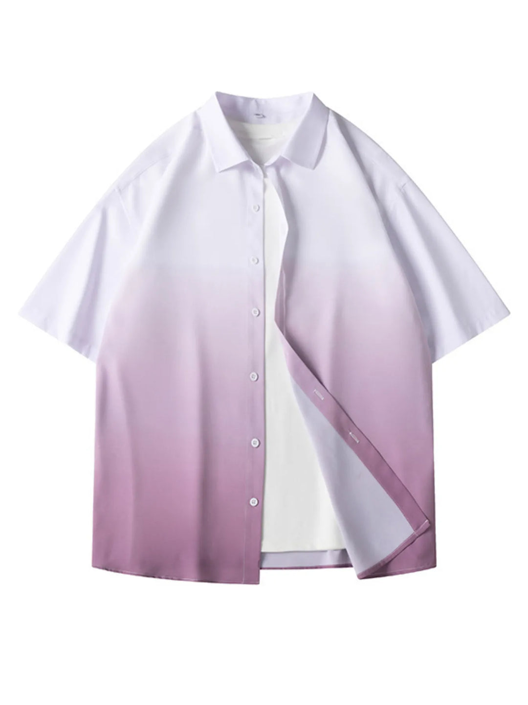 Men's Plus Size Gradient Color Short Sleeve Shirt