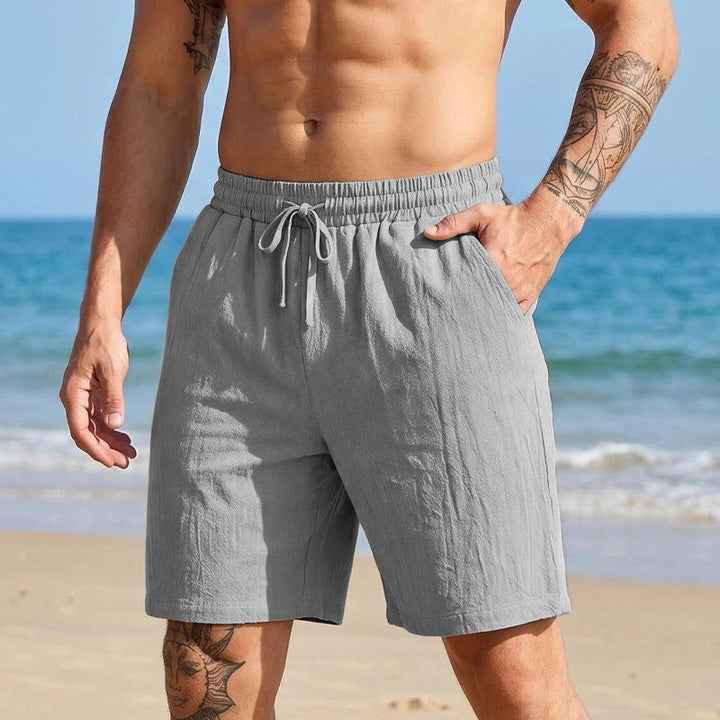 Mens Casual Loose Linen Beach Shorts