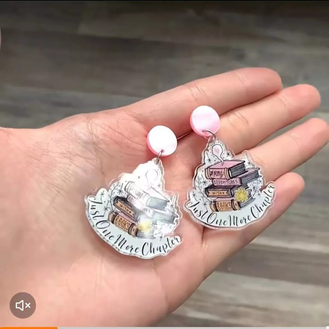 Book Stack Acrylic Drop Earrings