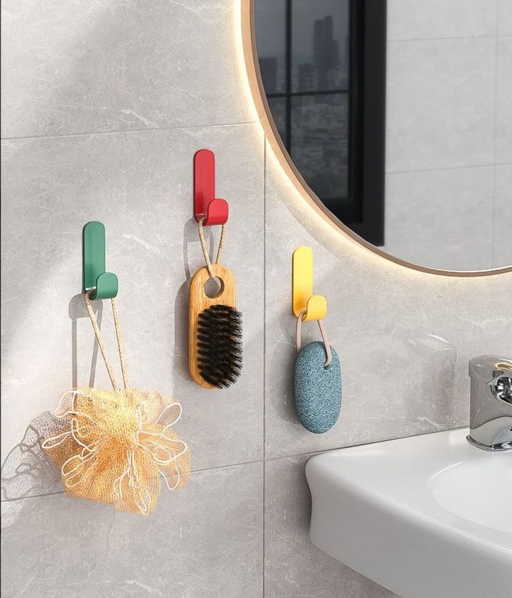 Strong Load-bearing Hooks, No Need For Drilling, Seamless Adhesive Hooks, Light Luxury Door Hanging Clothes Hooks, Bathroom And Kitchen Wall Hooks