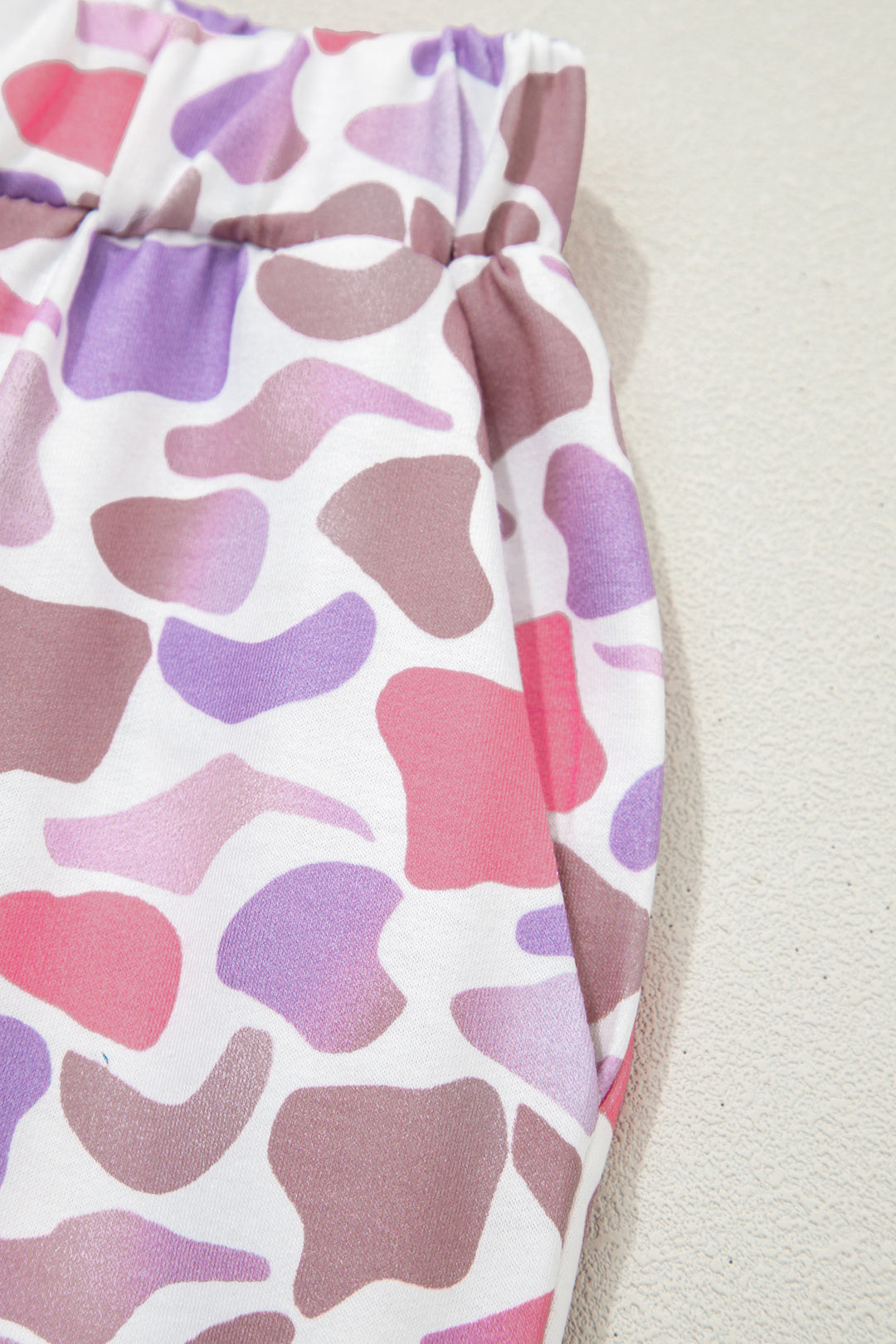 Medium Grey MAMA Letter Graphic Tee Camouflage Print Loose Pant Set