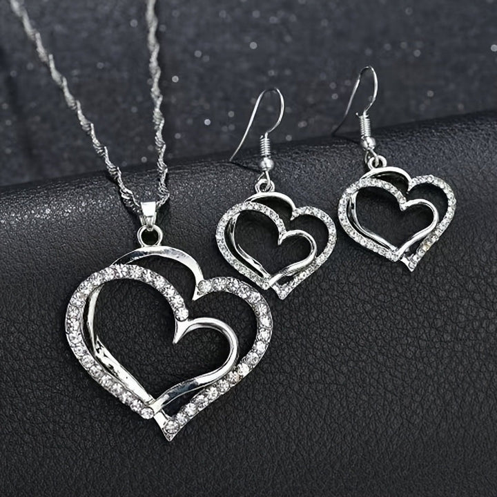 Cross-border Bestseller Creative Round Ring Heart-Shaped Pendant Necklace