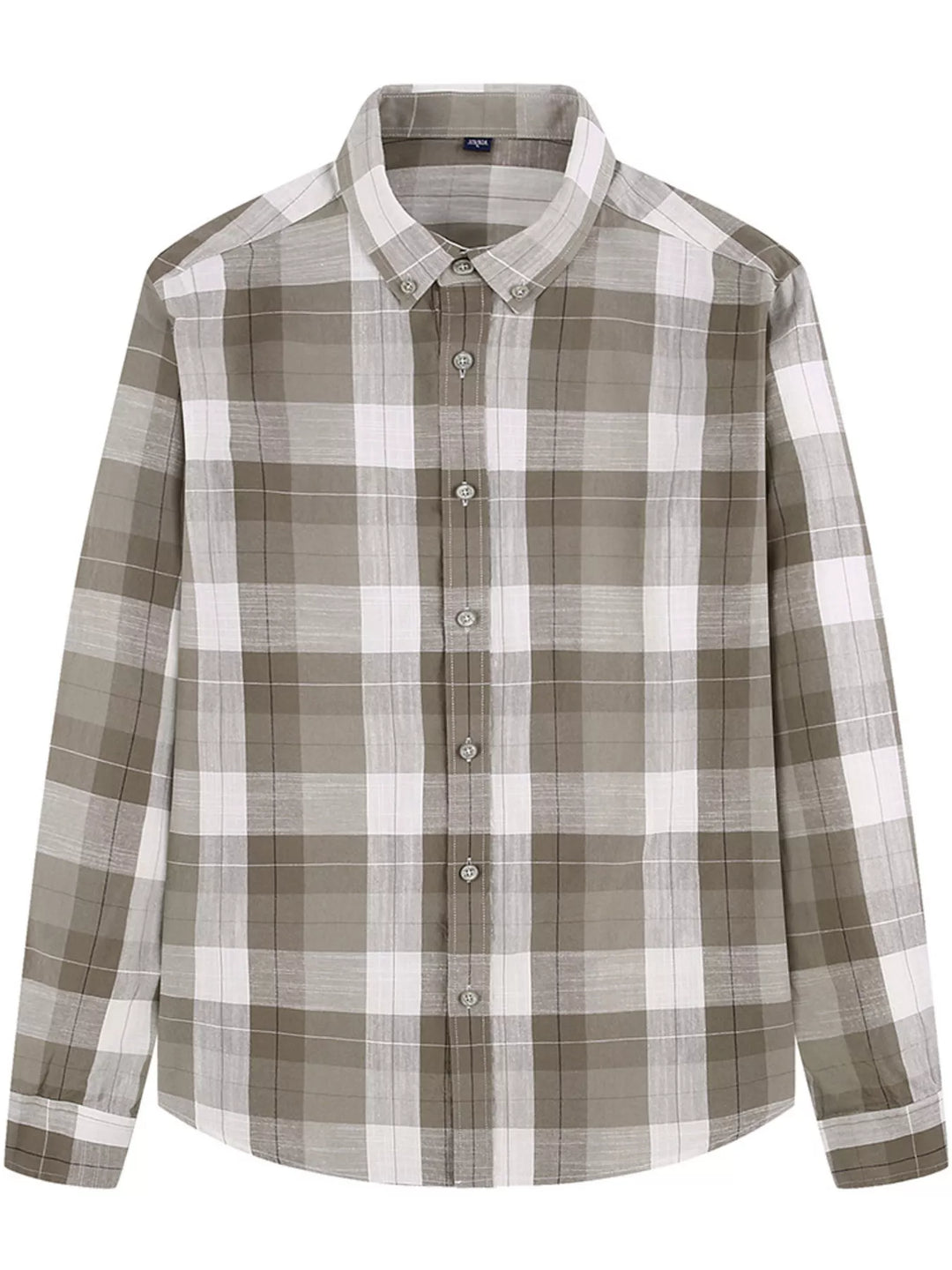 Men's Full Size Casual Plaid Long Sleeve Shirt Plus Size