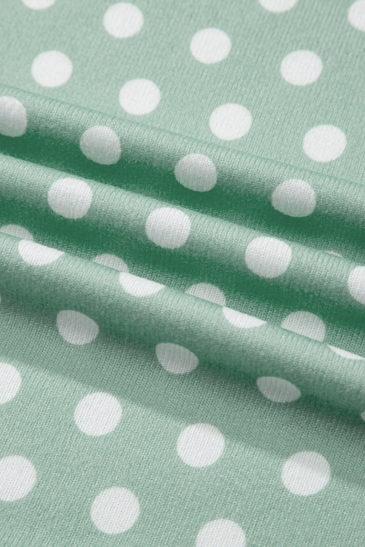 Green Polka Dot Print Short Set