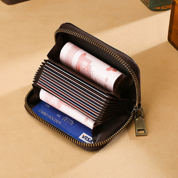 Soft Top-Grain Leather Multifunctional Coin Purse
