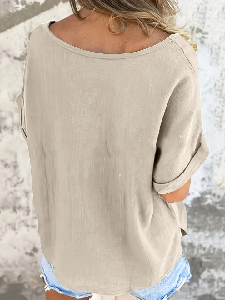 Boat Neck Short Sleeve Top