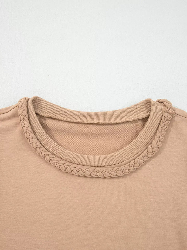 Braided Trim Puff Sleeve Dress