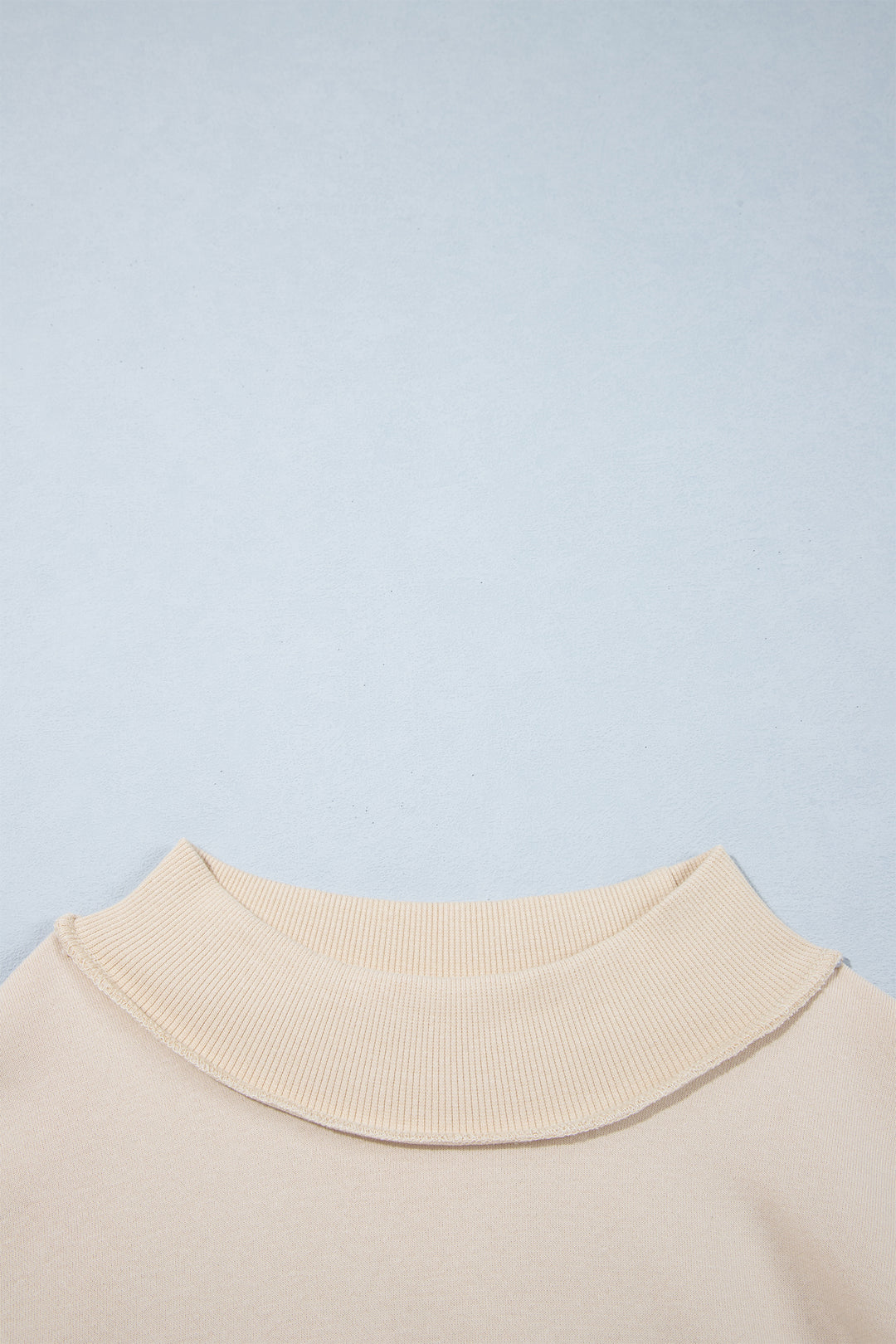 Beige CHRIST IS KING Embroidery High Neck Baggy Sweatshirt