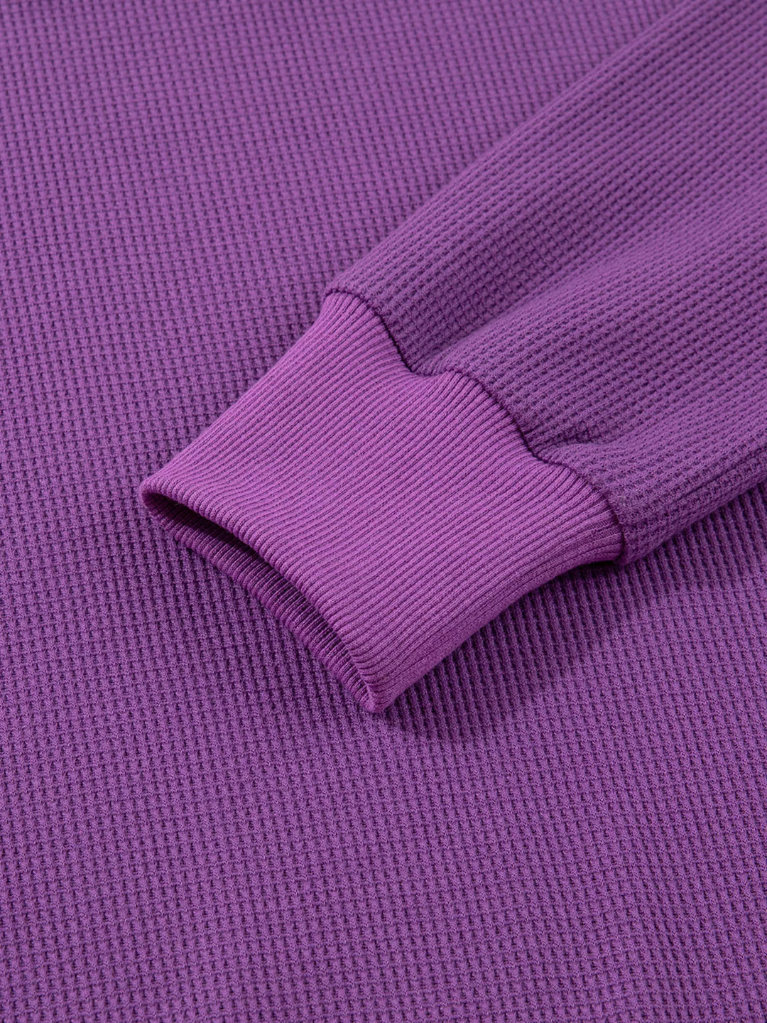 Solid Color Raw Seam Patchwork Ribbed Drop Shoulder Sweatshirt