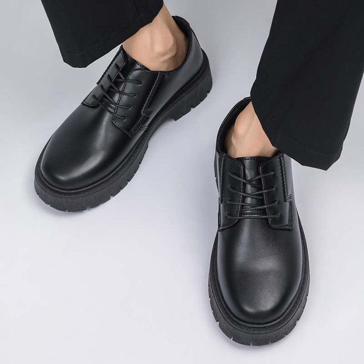 Men's Summer Breathable Height Increasing Derby Shoes, Business Formal Dress Shoes For Men