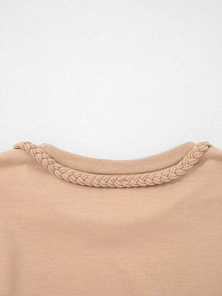 Braided Trim Puff Sleeve Dress